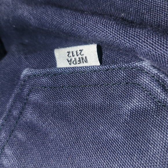 Carhartt flame resistant quilt lined Duck bib Overalls 32x34 navy - Picture 9 of 11